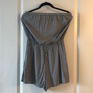 Patterned tube top romper
